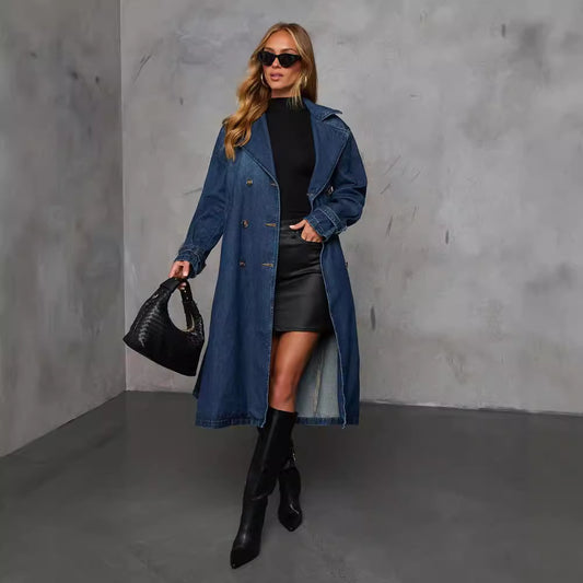 Damen Jeans Trenchcoat – Stilvoll & Modern